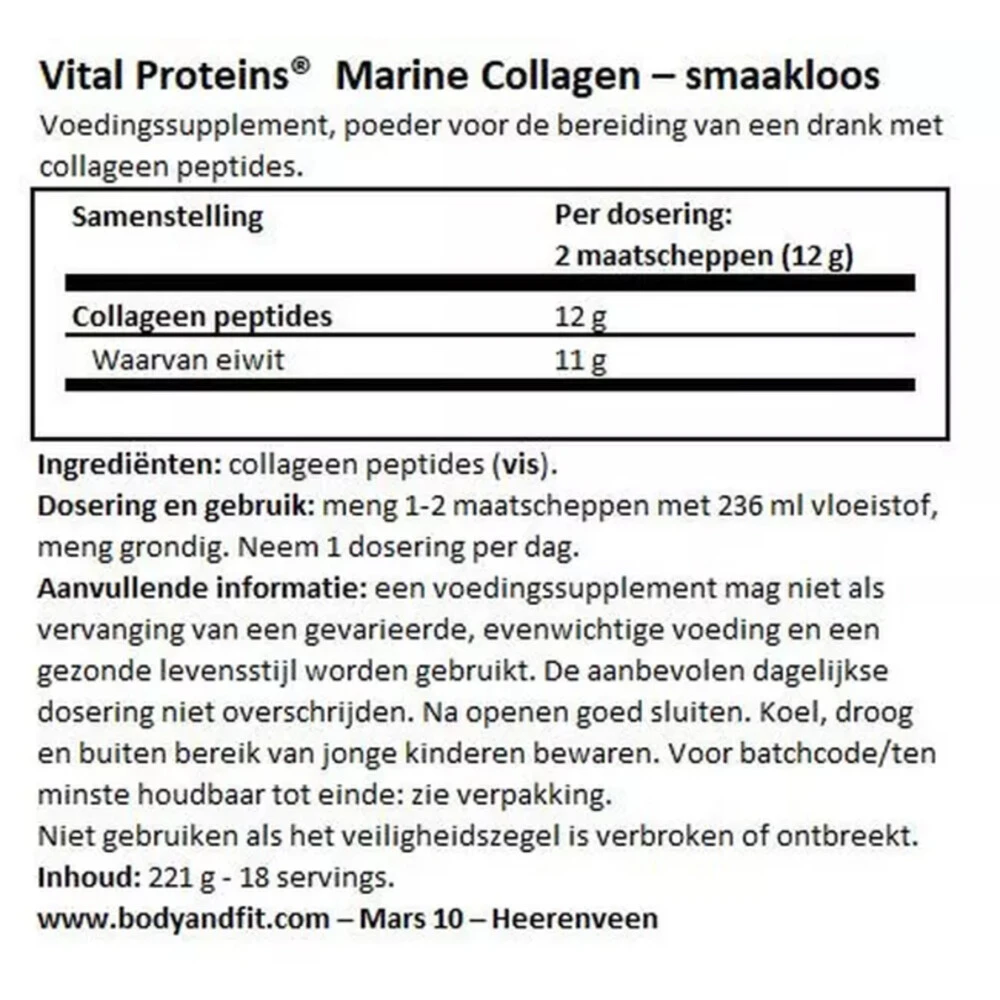 3x Vital Proteins Marine Collageen 4 3x Vital Proteins Marine Collageen - Afbeelding 4