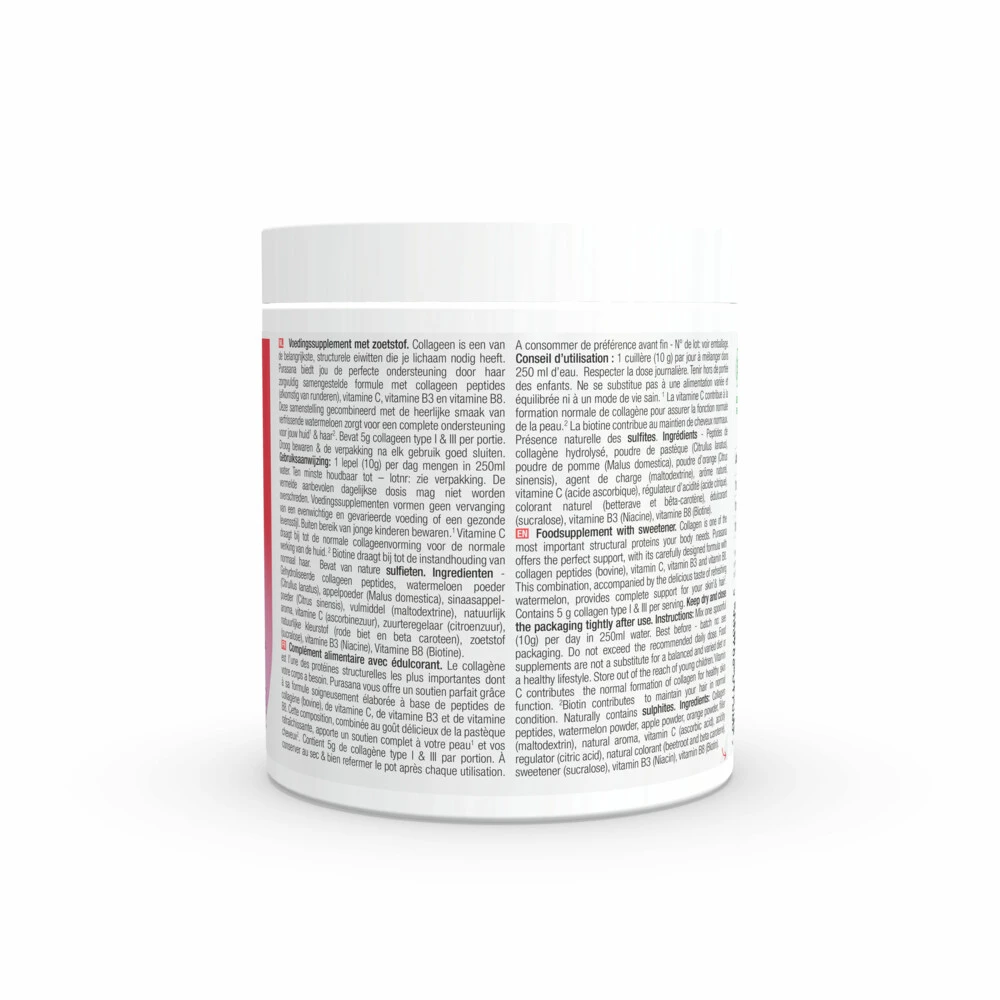 3x Purasana Collageen Watermeloen Huid, Haar En Nagels 2 3x Purasana Collageen Watermeloen Huid, Haar En Nagels - Afbeelding 2