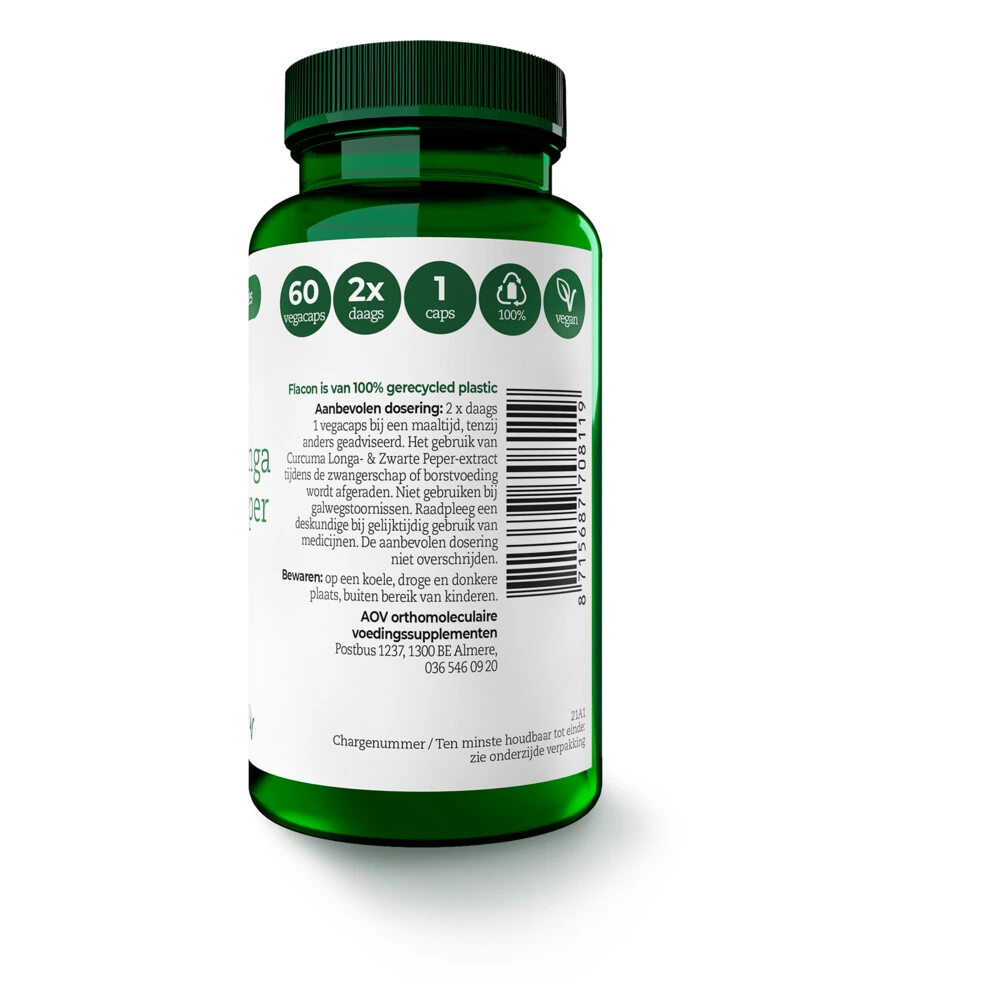 AOV 811 Curcuma Longa Zwarte Peper-extract 3 AOV 811 Curcuma Longa Zwarte Peper-extract - Afbeelding 3