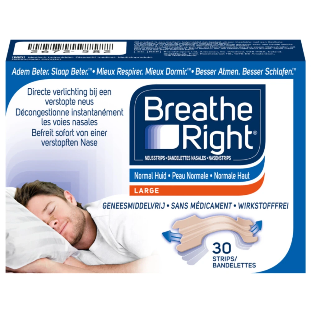2x Breathe Right Neusstrips Normale Huid 1 2x Breathe Right Neusstrips Normale Huid