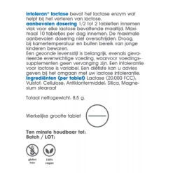 Intoleran Lactase 20.000 5 Intoleran Lactase 20.000 -Gezondheidssupplementen 1036742 3
