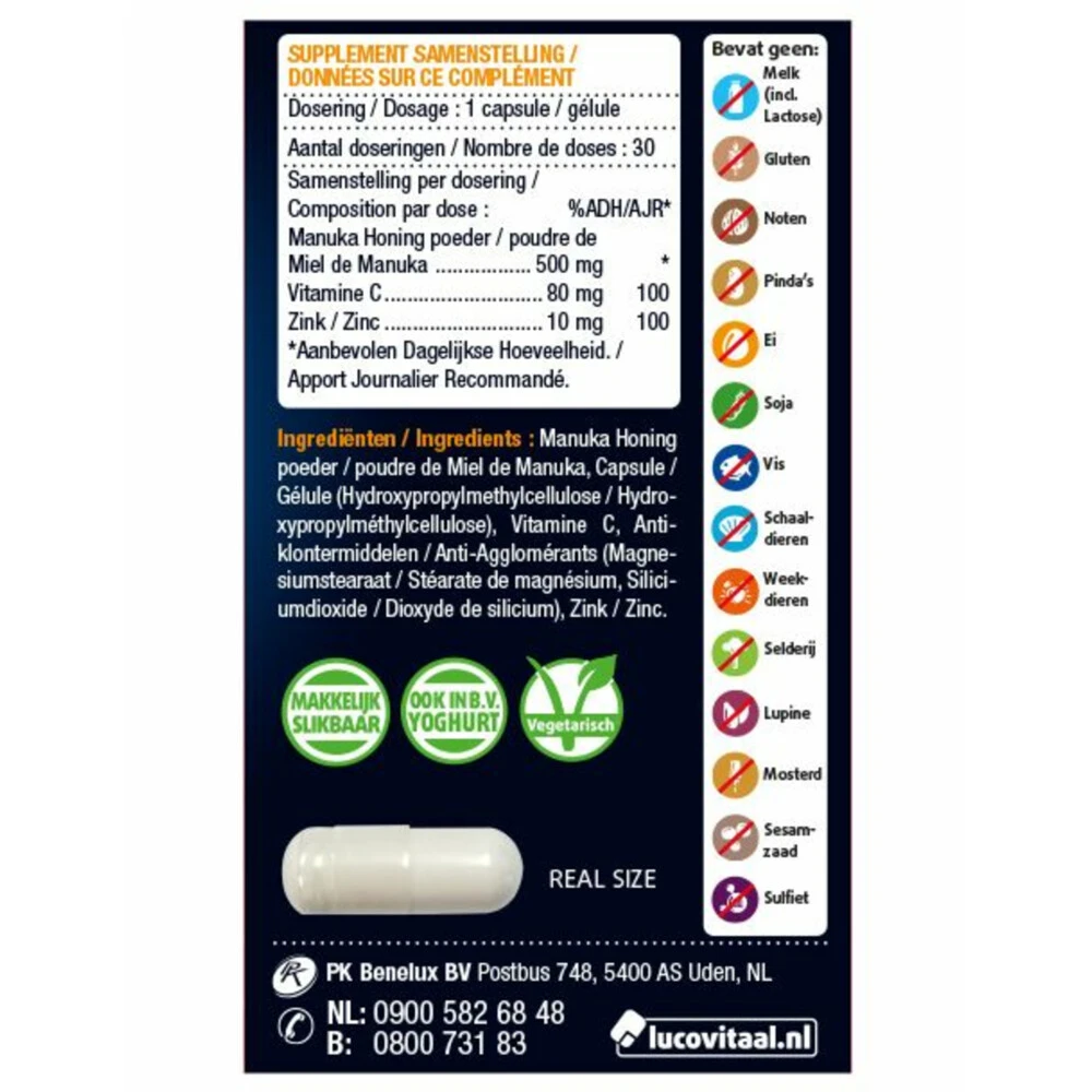 Lucovitaal Manuka Honing Zink 3 Lucovitaal Manuka Honing Zink - Afbeelding 3