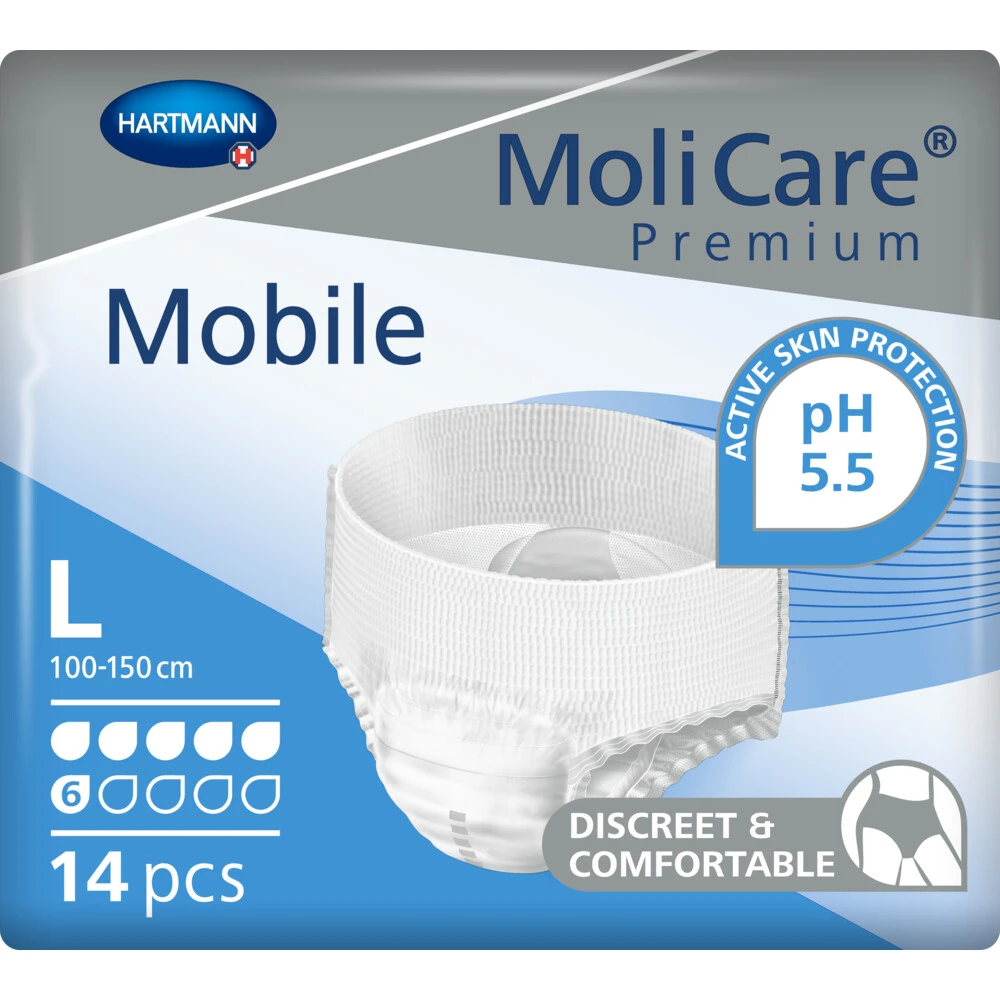 Molicare Premium Mobile 6 Druppels Large 1963 Ml Absorptie 1 Molicare Premium Mobile 6 Druppels Large 1963 Ml Absorptie