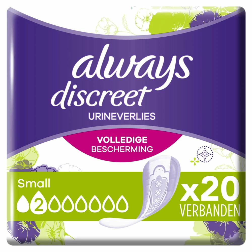 Always® 4x Always Discreet Incontinentieverband Small 1 Always® 4x Always Discreet Incontinentieverband Small